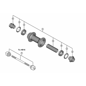Shimano Komplett navaksel HB-MT410-B Fornav