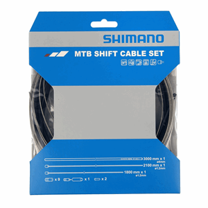 Shimano Girwiresett Deore Svart, foran&bak, rustfri vaie