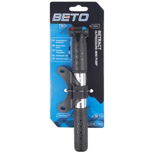 mini-pump BETO, alloy, silver, with retractable hose, card